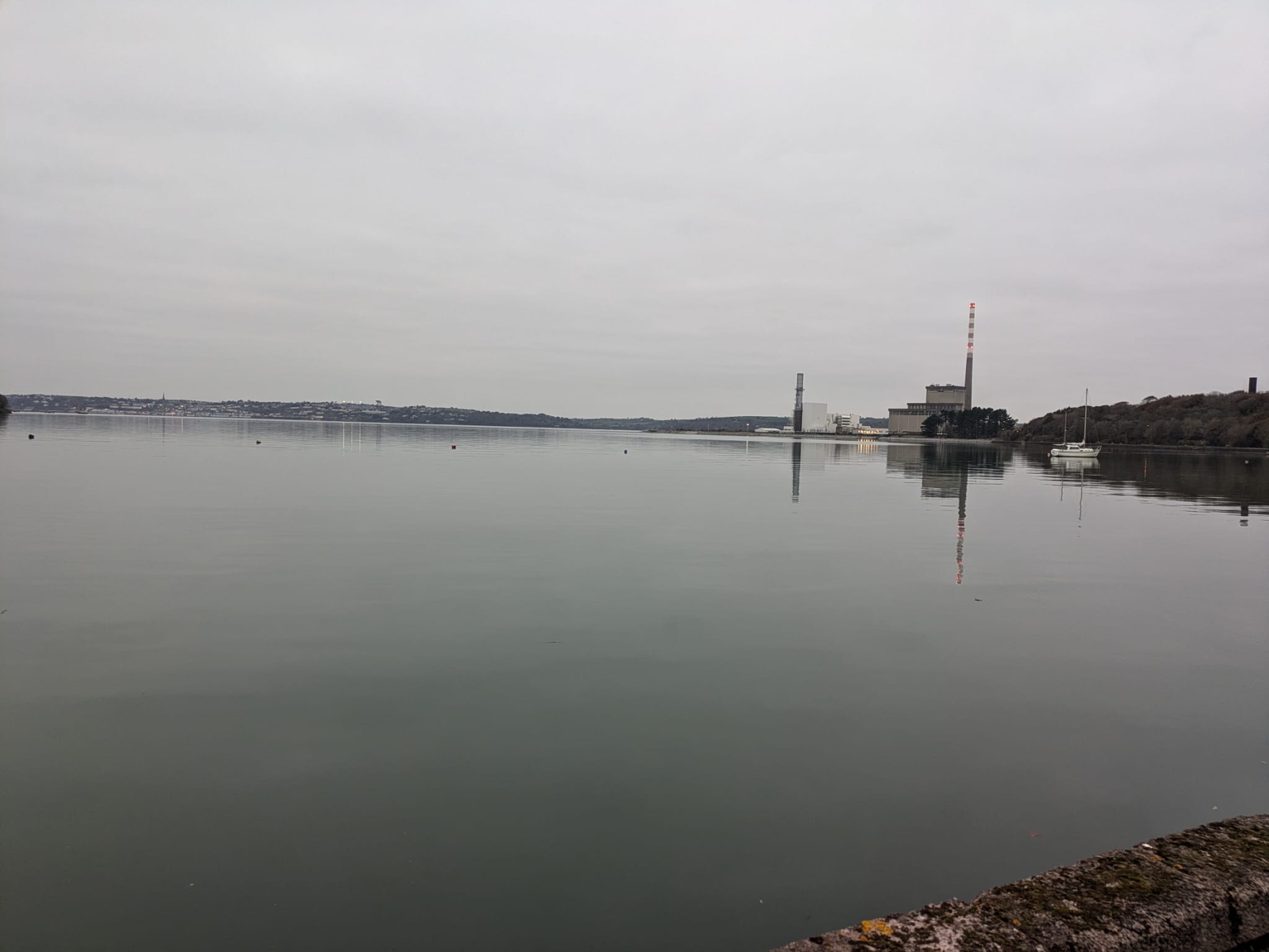 Picture of the estuary in East Cork and Whitegate refinery in the background